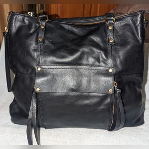 Kooba Everette black leather tote bag